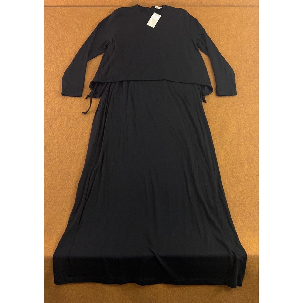 Velvet Womens Size Small Black Modal Drawstring Nursing Nightgown NWT *Flaw